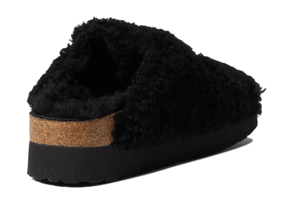 Birkenstock Women's Arizona Big Buckle Teddy Sandal by Papillio, Black, 7 Medium US