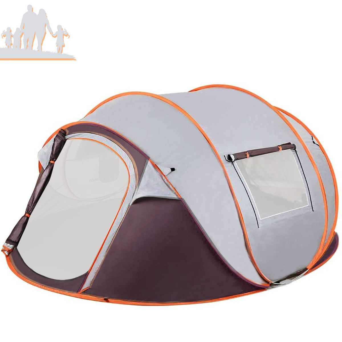 FLYVER Pop up Camping Tents, Upgraded 3-8 Person Double Layer Family Dome Tent, Waterproof Automatic Instant Tent with Doors Windows for Backpacking Hiking Beach