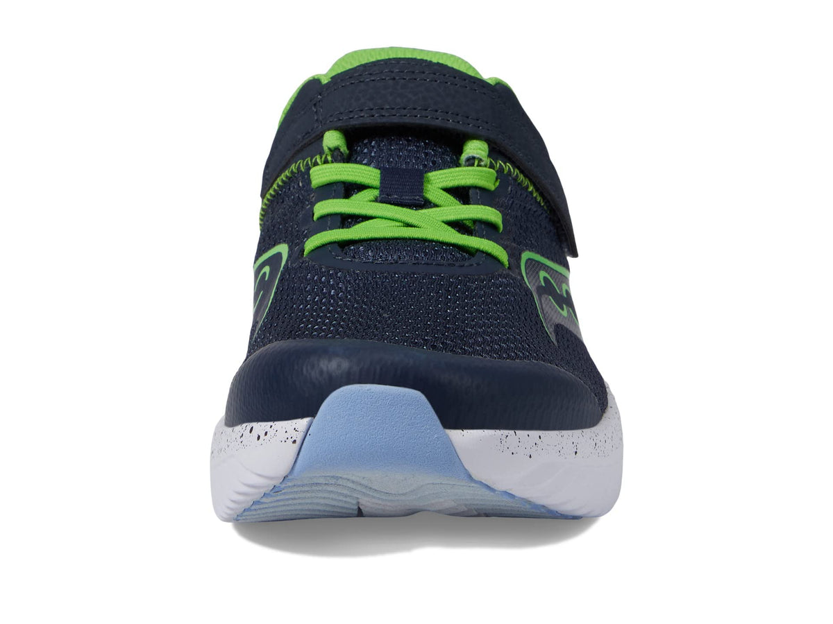 Saucony Kinvara 14 Alternative Closure Sneaker, Navy/Green, 1.5 US Unisex Big Kid