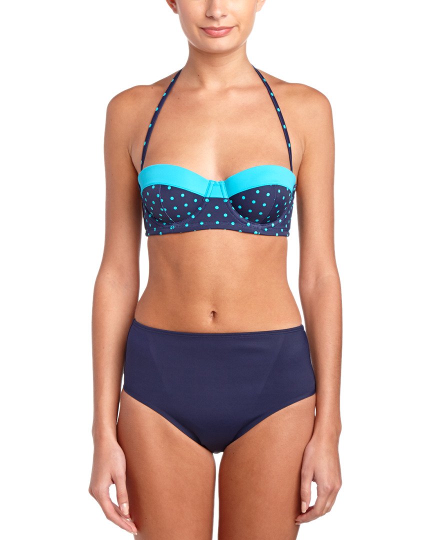 SPANX Mid-Waisted Swim Bottom in Navy Splash (8) 2658