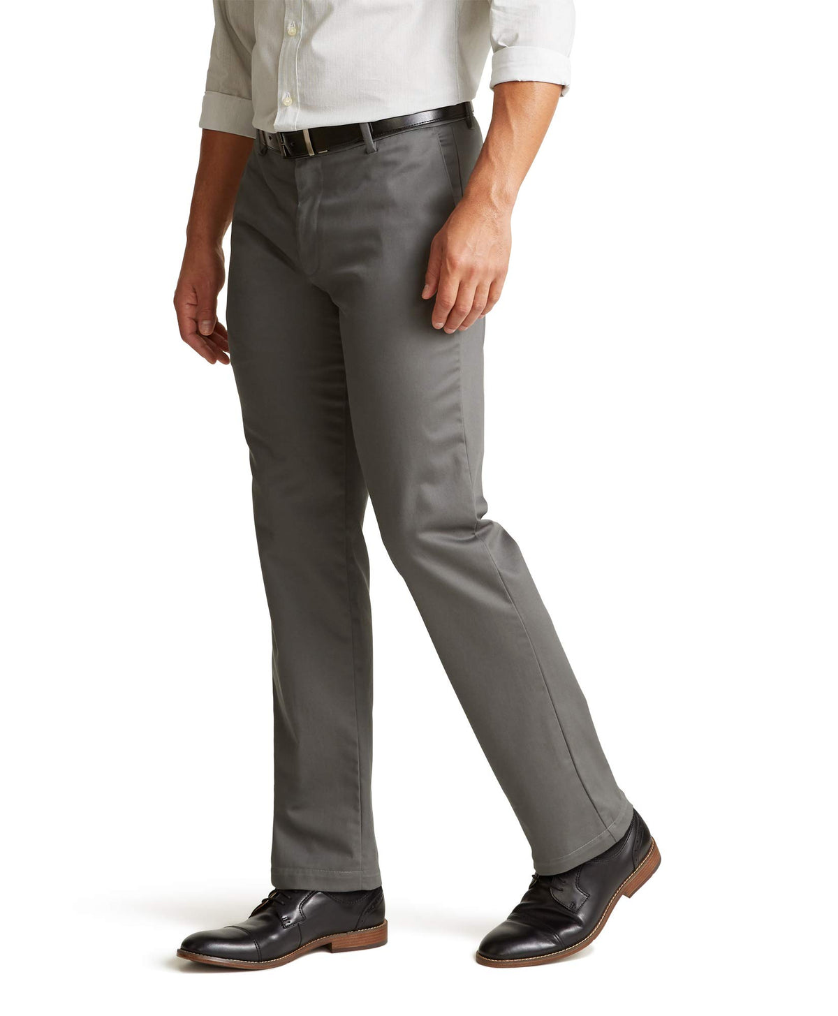 Dockers Men's Straight Fit Signature Lux Cotton Stretch Khaki Pant, Magnet, 36W x 34L