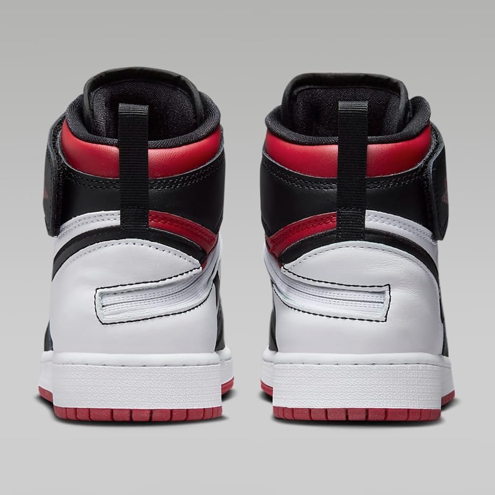 Nike Air Jordan 1 Hi FlyEase Big Kids' Shoes (DC7986-106, White/Gym Red/White/Black) Size 7