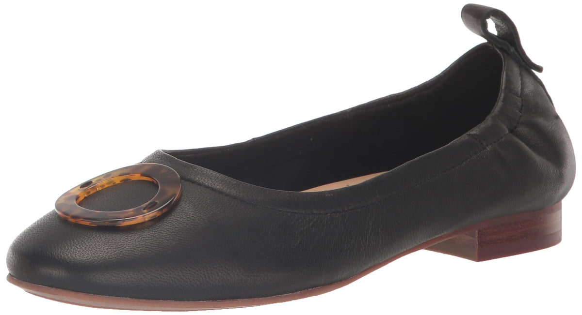 Trotters Women's Gia Ornament Ballet Flat, Black, 5