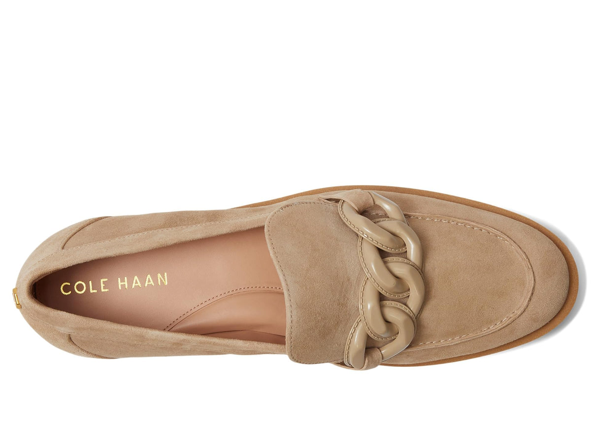 Cole Haan Women's Geneva Chain Loafer, Dark Latte Suede, 8