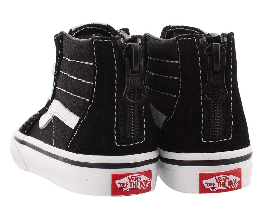 Vans Kids Sk8-Hi Zip (Infant/Toddler) Sneaker, Black/White, 7 US Unisex
