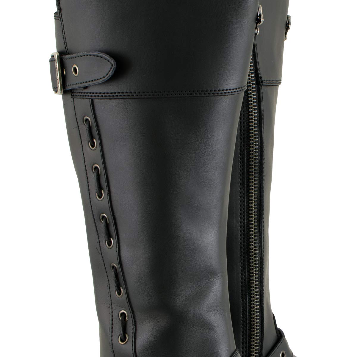Xelement X93009 Women's Myna Black Performance Knee HighTall Leather Motorcycle Boots - 6