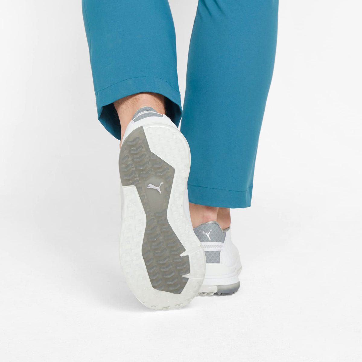 Puma Golf Men's PROADAPT ALPHACAT Leather Golf Shoe, Puma White-Puma Silver, 12.5