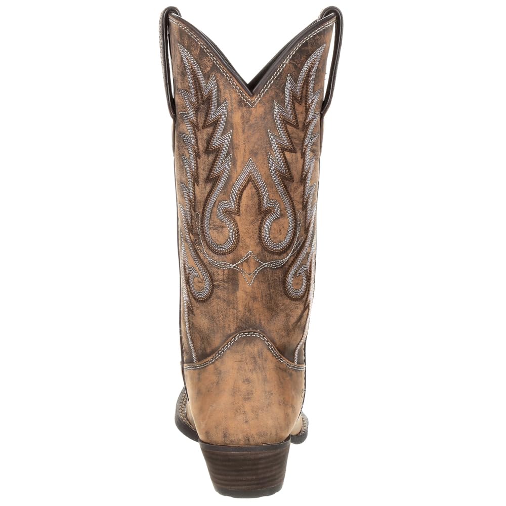 Durango Women's Dream Catcher Western Boot Mid Calf, Distressed Brown and Tan, 8