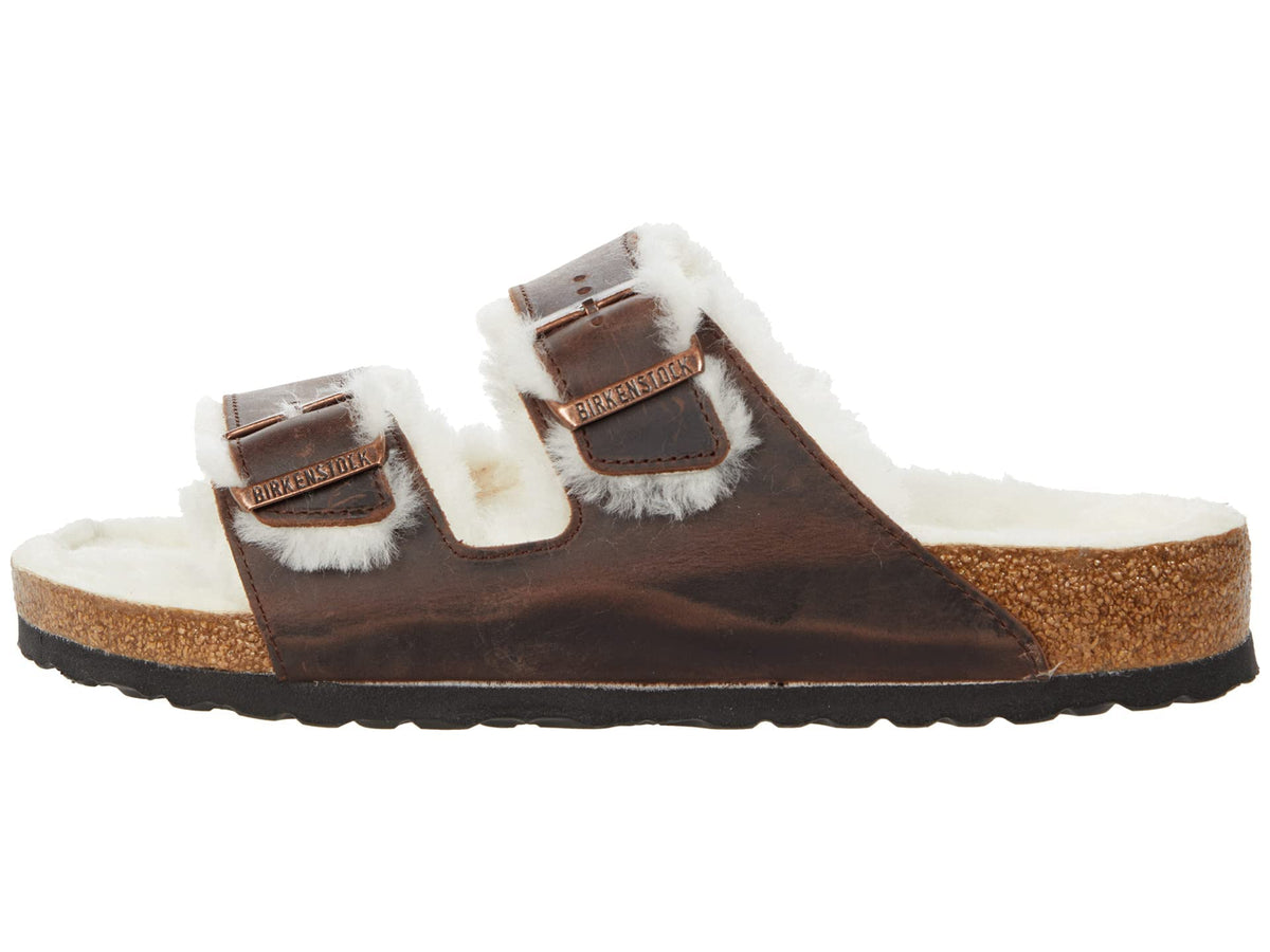 Birkenstock Men's Arizona Shearling Sandals, Habana/Natural, Tan, 11 Medium US