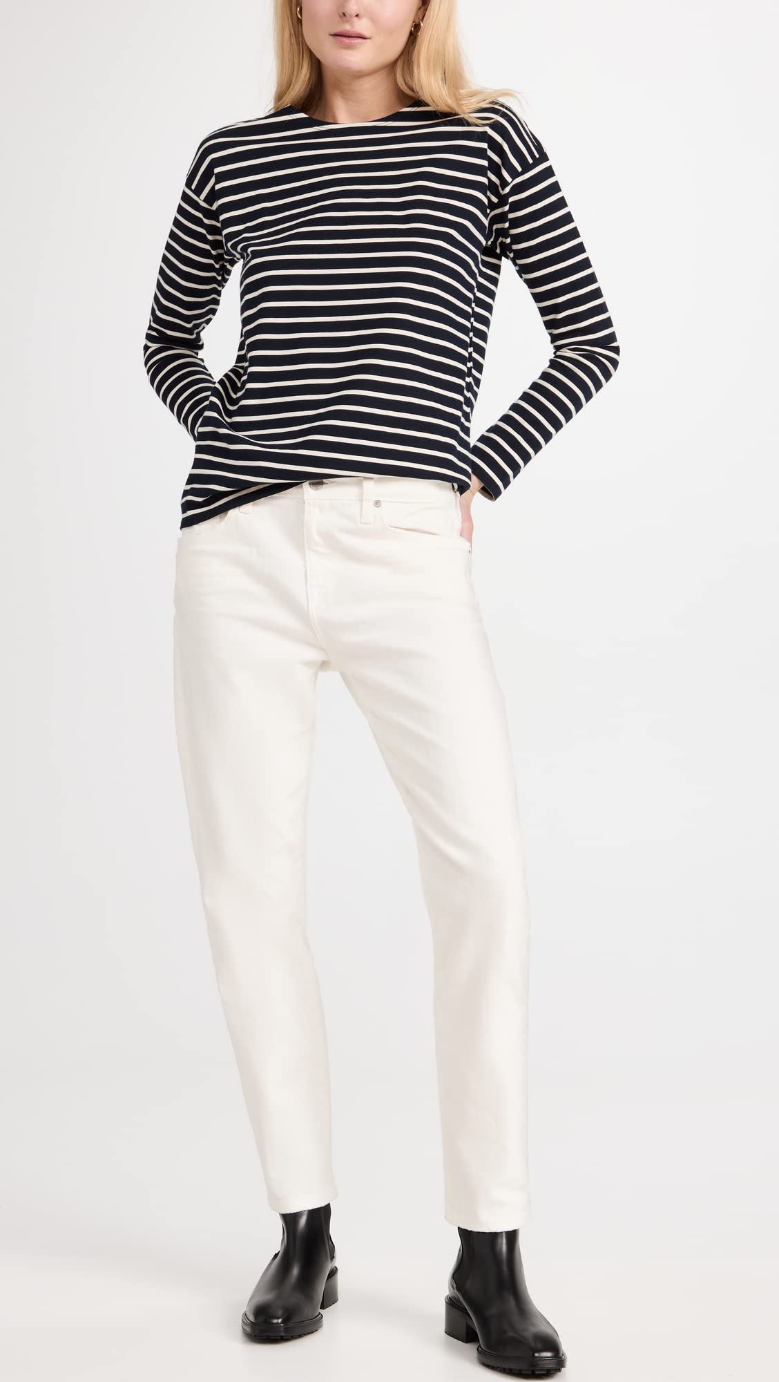 AG Adriano Goldschmied Women's Ex Boyfriend Slim Jeans 27 1 Year Tonal White