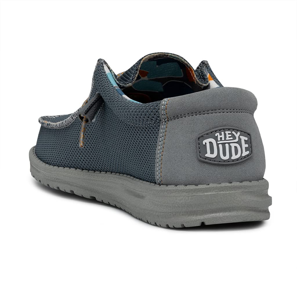 HEYDUDE Men's Wally Sox Triple Needle Blue Shadow Red Size 11 | Men's Loafers | Men's Slip On Shoes | Comfortable & Light-Weight