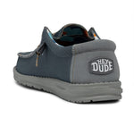 HEYDUDE Men's Wally Sox Triple Needle Blue Shadow Red Size 11 | Men's Loafers | Men's Slip On Shoes | Comfortable & Light-Weight