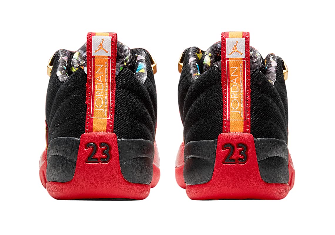 Jordan Air 12 Retro Low SE (Big Kid) Black/Varsity Red/Metallic Gold 5 Big Kid M