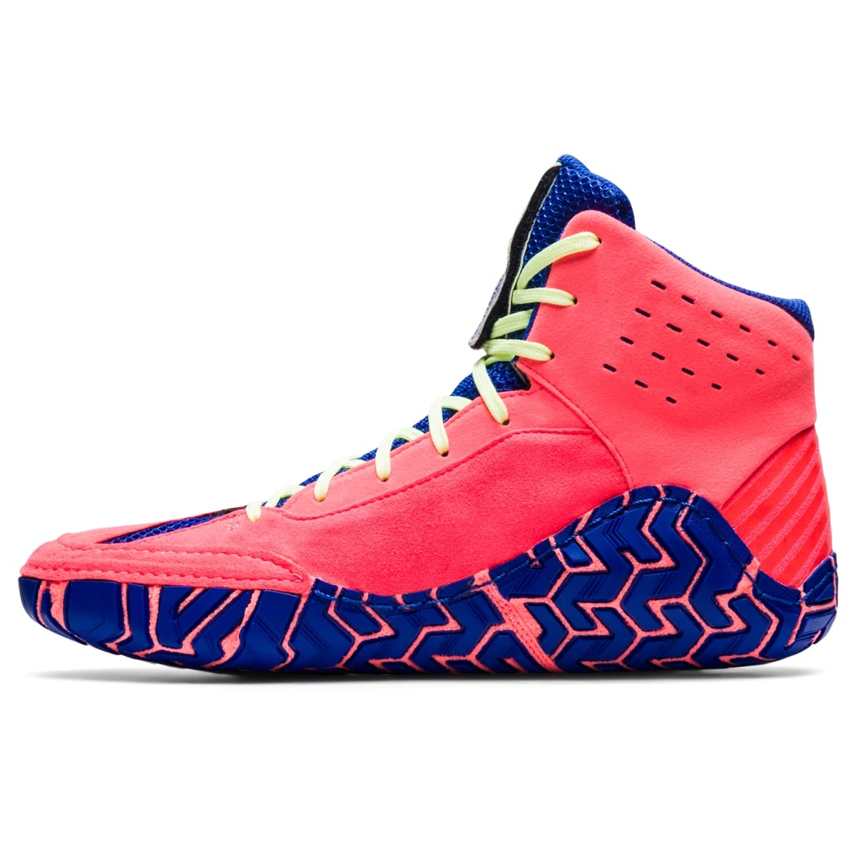 ASICS Men's Aggressor 4 Wrestling Shoes, 11.5, Blazing Coral/Lapis Lazuli Blue