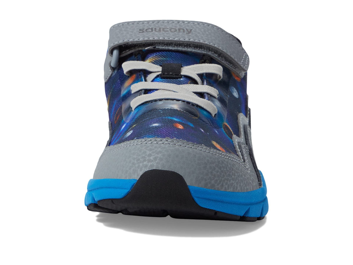 Saucony Flash Alternative Closure 2.0 Running Shoe, Grey/Blue/Space, 13 Wide US Unisex Big_Kid