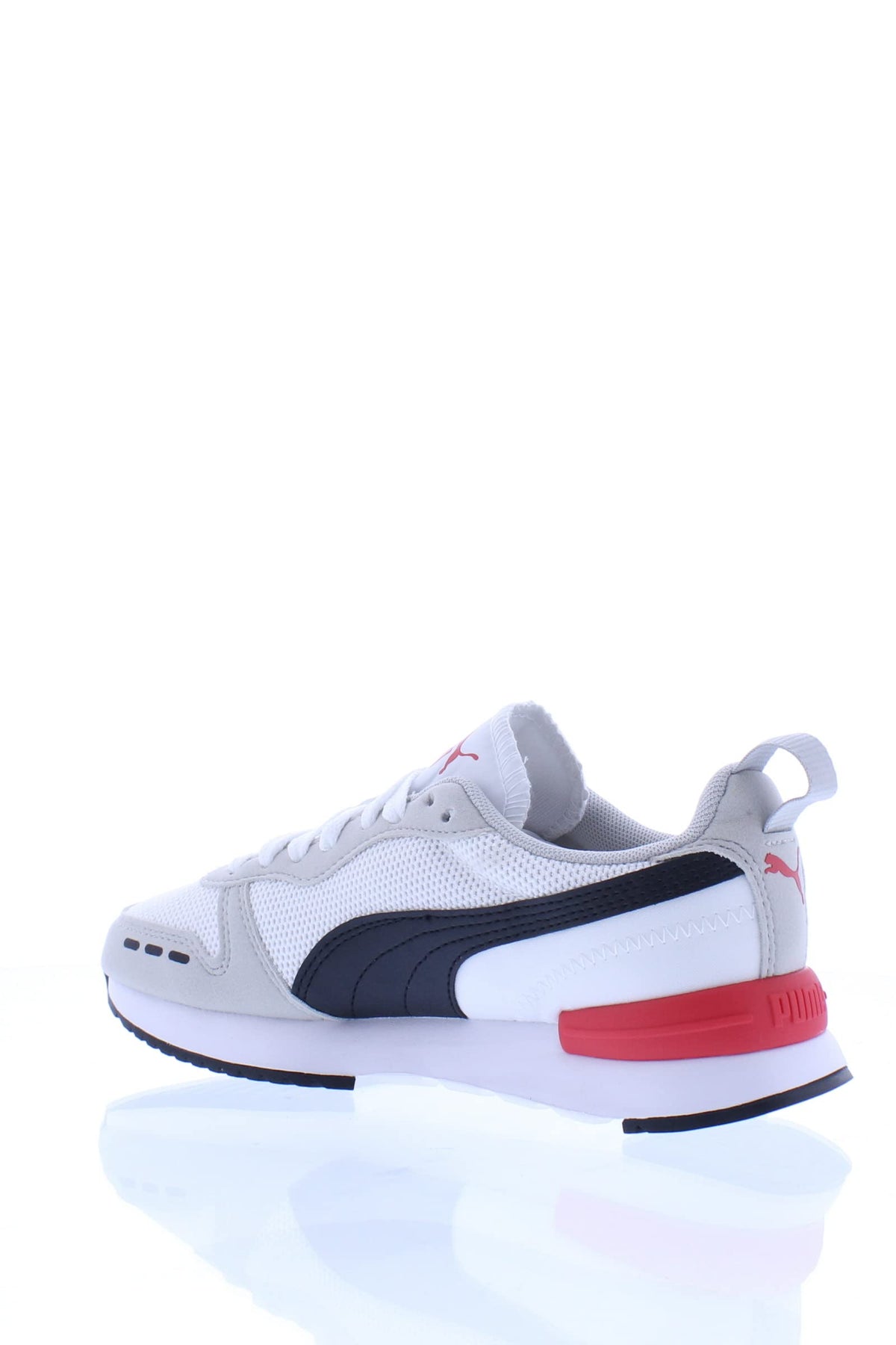 PUMA R78 Jr Boys' Youth Sneaker 4 M US Big Kid White-Black-High Risk Red