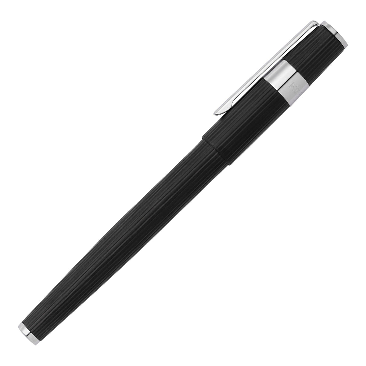 BOSS Rollerball Pen Gear Pinstripe Black/Chrome | Black Ink | Gift Box