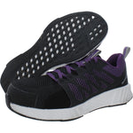 Reebok Women's Rb315 Fusion Flexweave Safety Toe Athletic Work Shoe Black 9 Wide Black and Purple