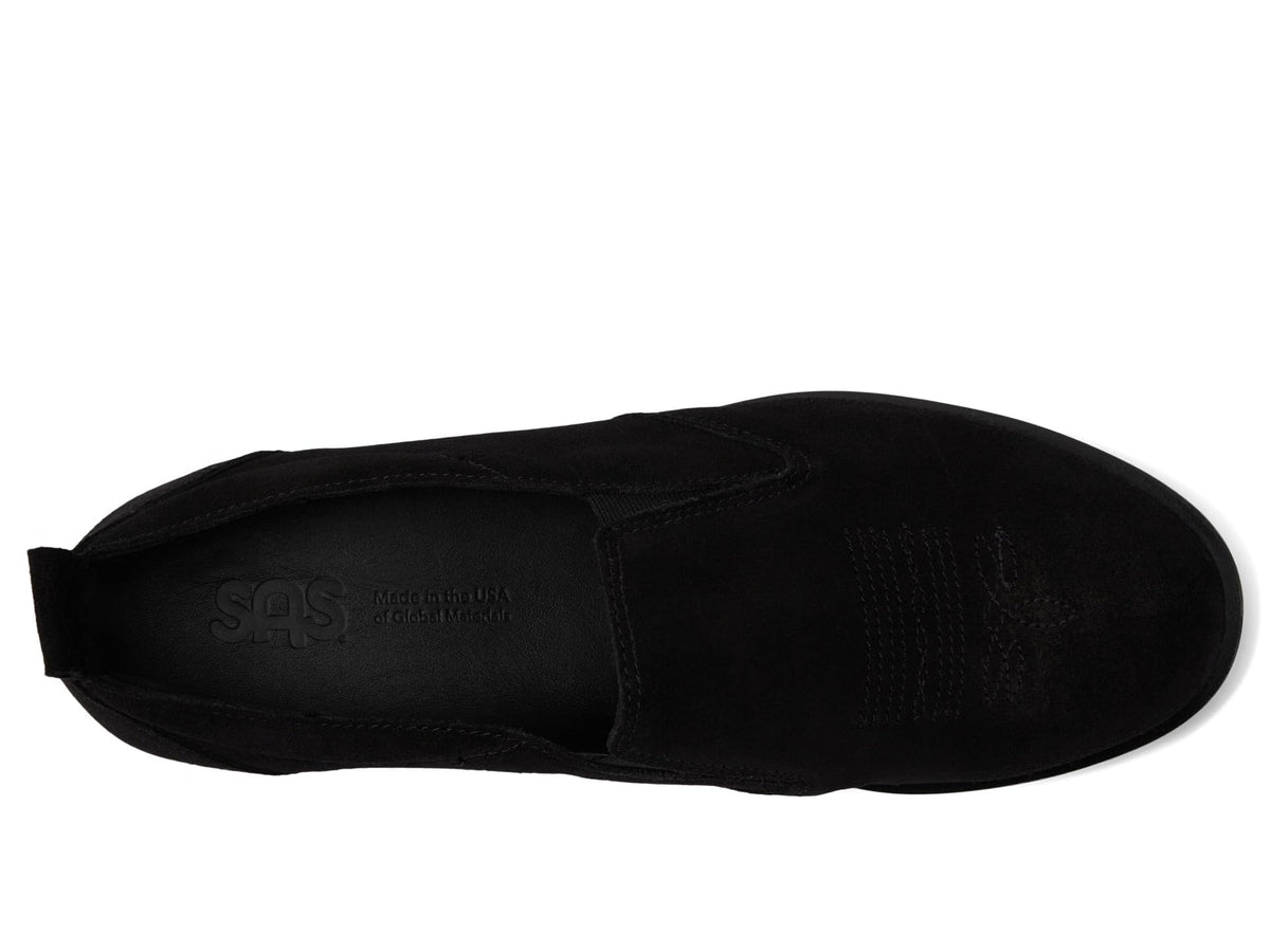 SAS Women's Saddle Slip On Loafer Black Suede 10.5 Medium