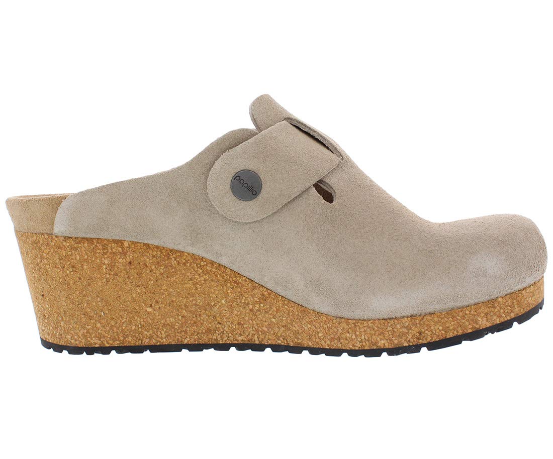 Birkenstock Womens Fanny Clog, Taupe Suede, 5-5.5 Narrow