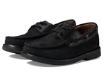 Florsheim Boy's Croquet Jr Moc Toe Boat Shoe (Toddler/Little Kid/Big Kid) Black Nubuck 1 Medium