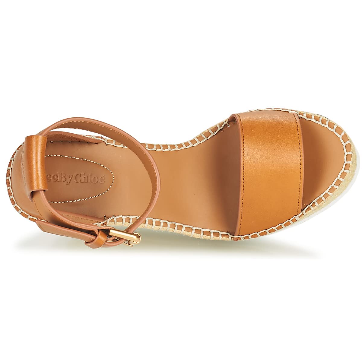 See by Chloe Glyn Espadrille Wedge Tan 38 (US Women's 8) M