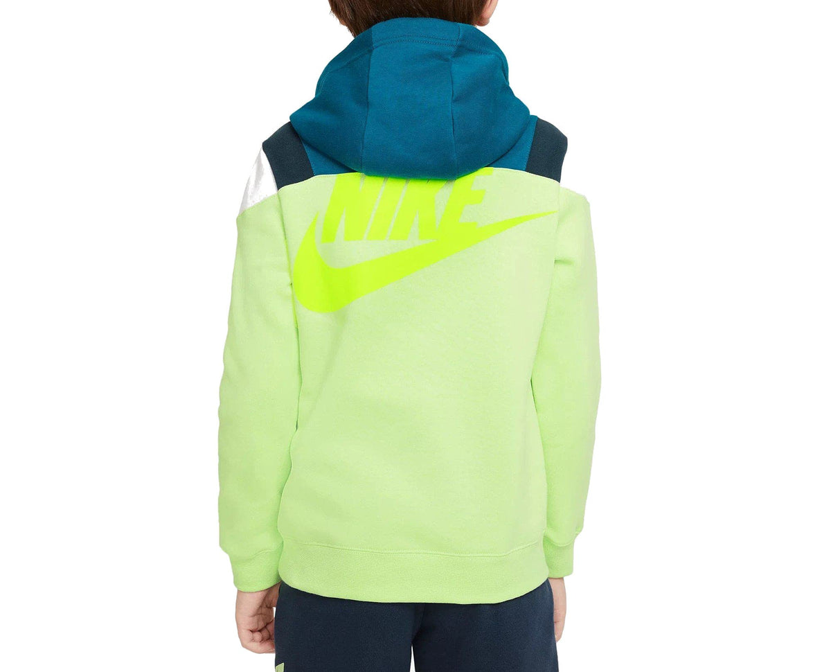 Nike Big Kids' Boys' Sportswear Pullover Hoodie (Large, Green Abyss/Light Liquid Lime/Volt)