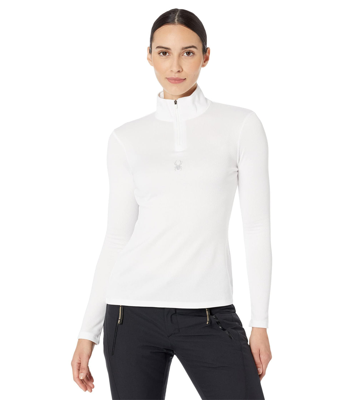 Spyder Womens Tempting HalfZip T-Neck X-Small White/White