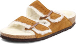 Birkenstock Women's Arizona Shearling Sandals, Mink, Tan, 10 Medium US