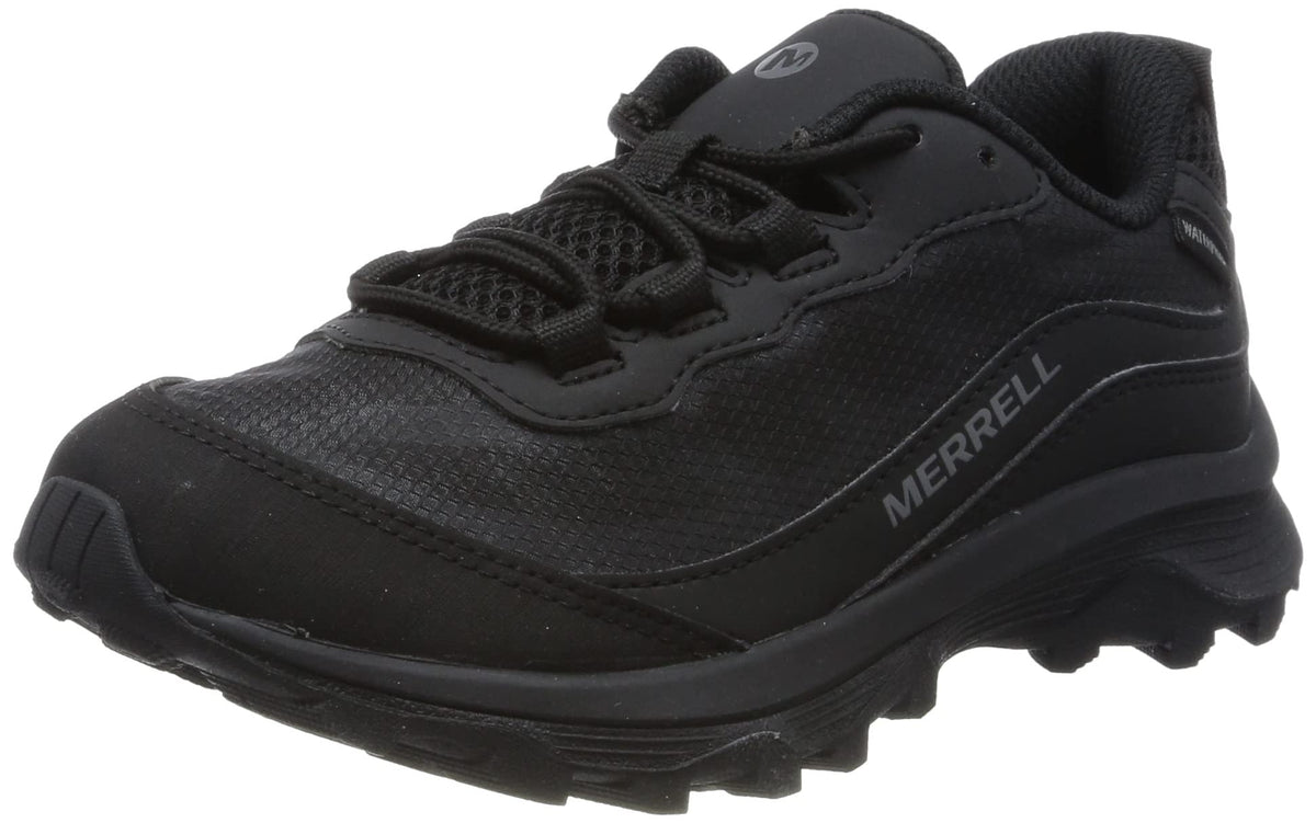 Merrell Boy's Moab Speed Low Waterproof (Toddler/Little Kid/Big Kid) Triple Black 1.5 Little Kid M