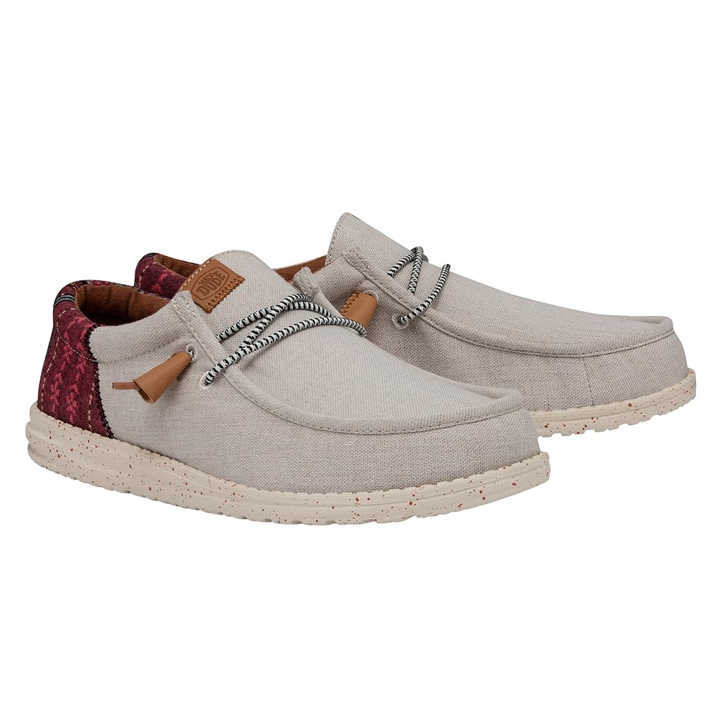 HEYDUDE Wally Funk Baja Cream Size 12 | Men's Shoes | Men's Slip On Loafers | Comfortable & Light Weight