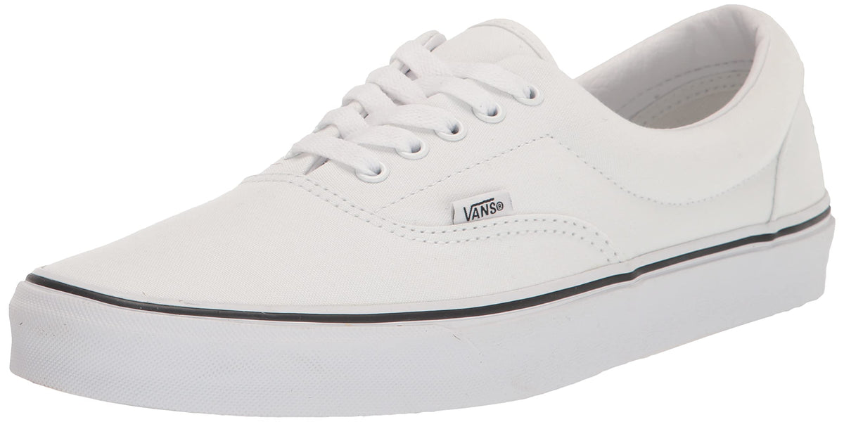 Vans VEWZNVY Unisex Era Canvas Skate Shoes,True White,Men's 4.5, Women's 6 Medium
