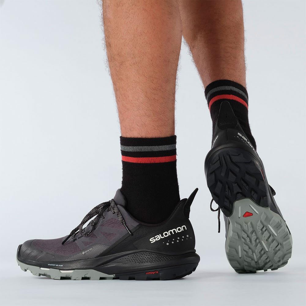 Salomon Men's OUTPULSE Gore-Tex Hiking Shoes for Men, Magnet/Black/Wrought Iron, 11