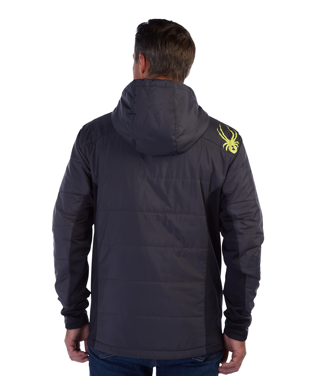 Spyder Men's Force Insulated Anorak Ski Jacket Windbreaker, Ebony, Medium