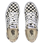 Vans Unisex Checkerboard Sk8 Hi Tapered Men/Women Skate Shoes, Black/White/Checkerboard, 7 Women/5.5 Men