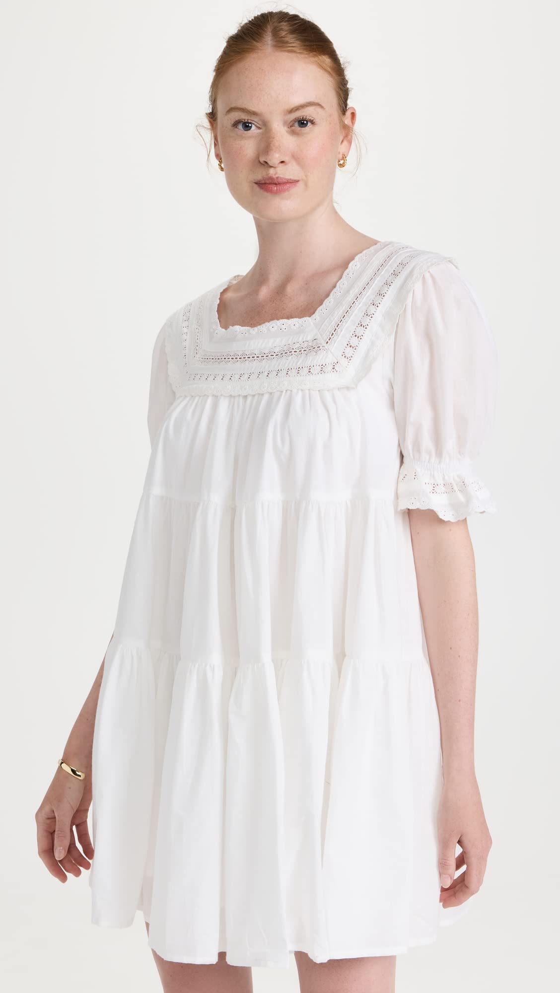 En Saison Women's Bea Babydoll Dress, Off White, M