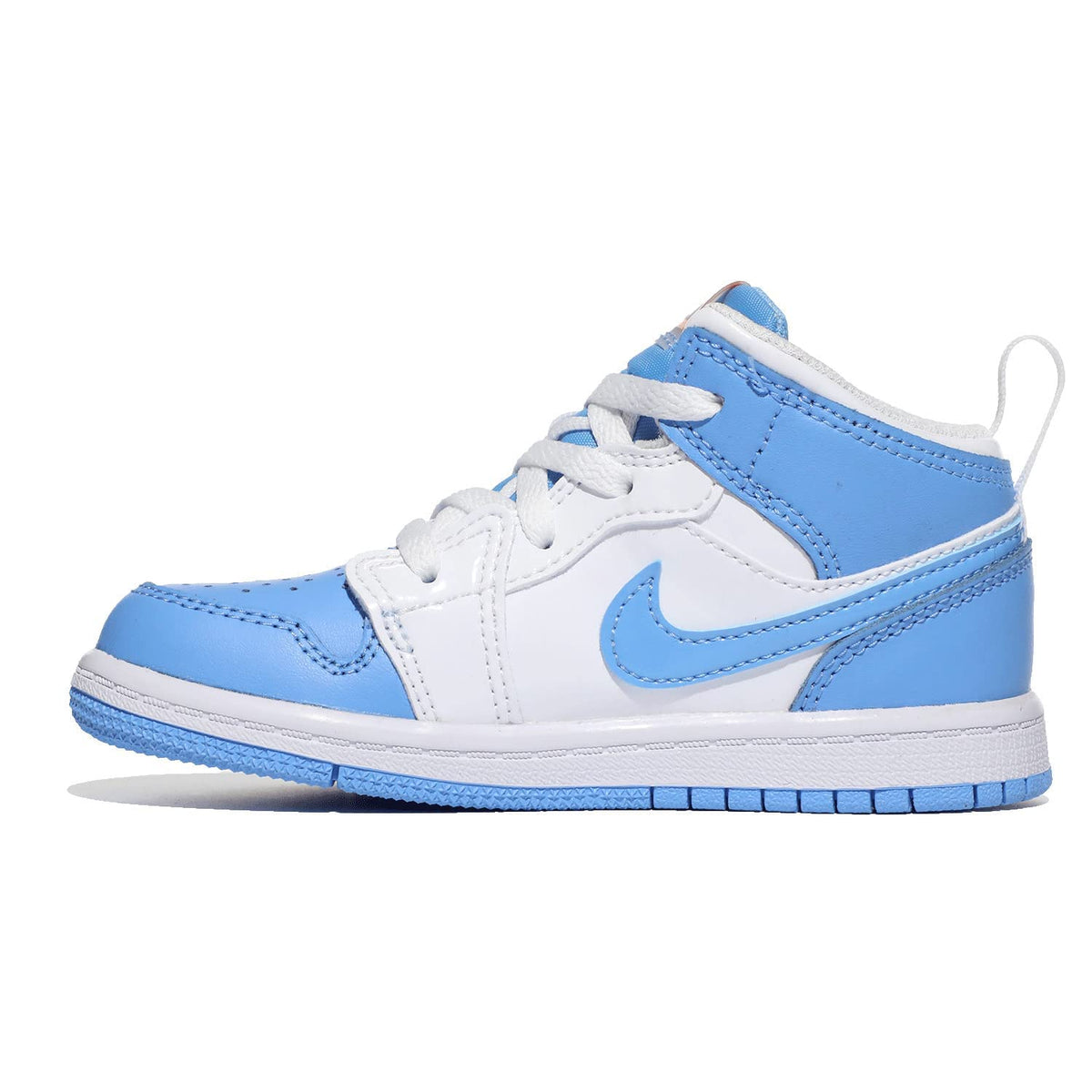 Jordan Baby Boy's 1 Mid SS (Infant/Toddler) White/University Blue/Starfish 7 Toddler M