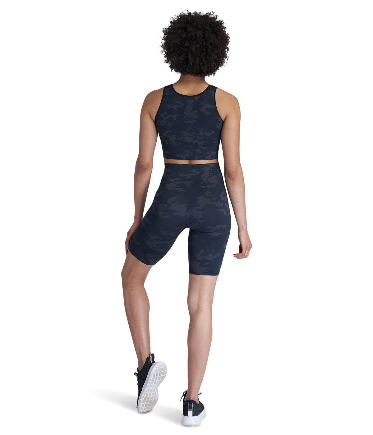 SPANX Lamn Active Seamless Crop Top Black Camo SM