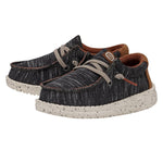 HEYDUDE Boy's Wally Youth Jersey Charcoal Size 5 | Youth Shoes | Youth Slip-on Loafers | Comfortable & Light-Weight