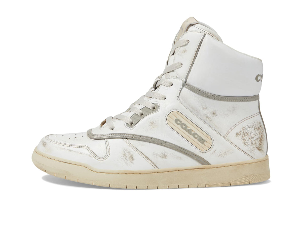 Coach Distressed Leather High-Top Sneaker White 9.5 D (M)
