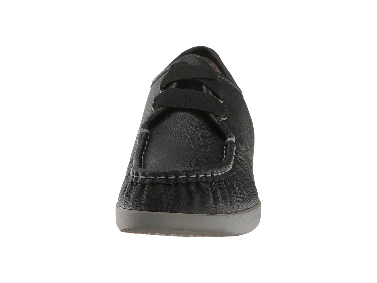 SAS Bounce Comfort Moc Lace-Up Shoes for Women – Leather Upper – Textile Lining – Foot-Shape® Last Construction Raven 7 WW - Double Wide (D)