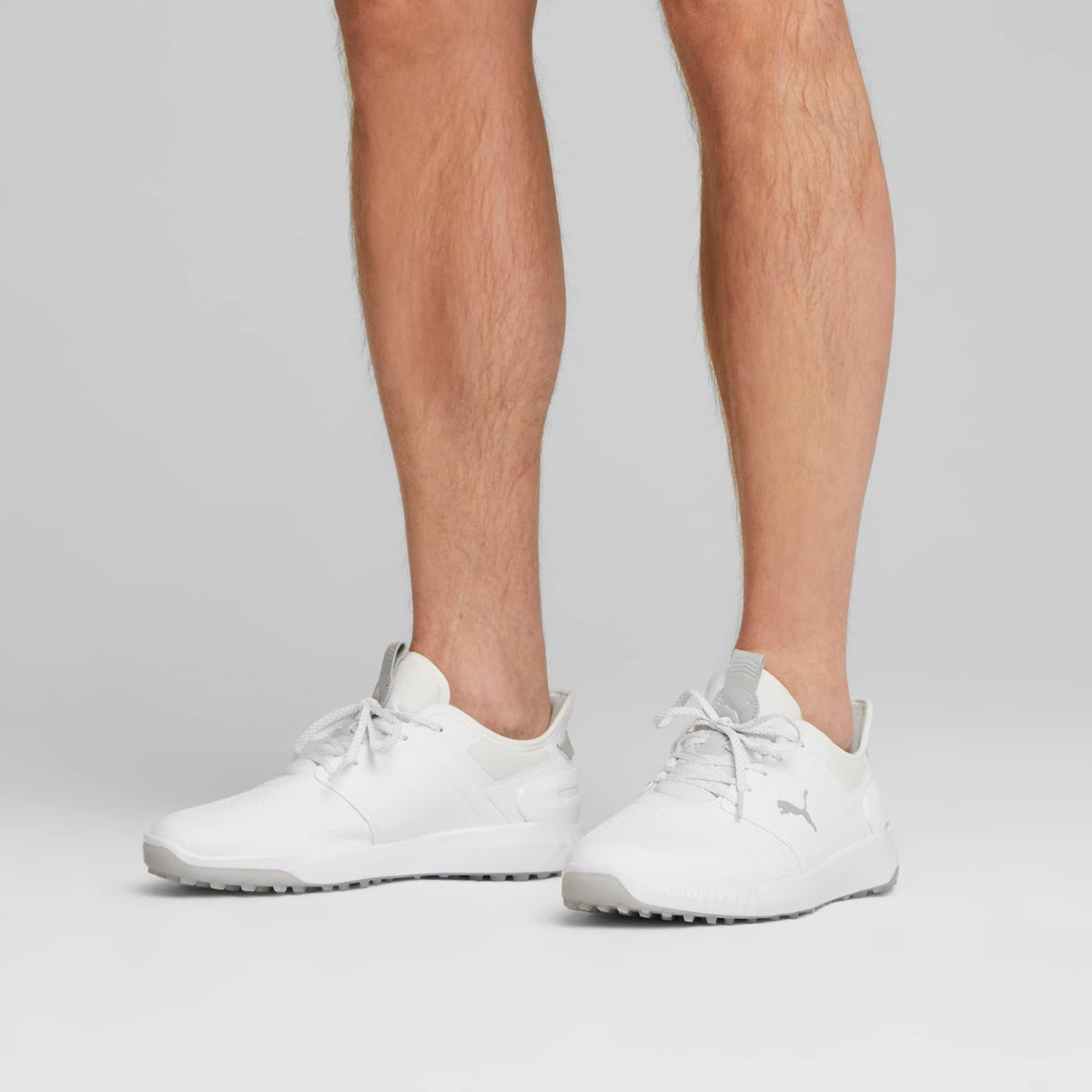 PUMA Golf Men's Ignite Elevate Wide Golf Shoe, Puma White-Puma Silver, 12.5
