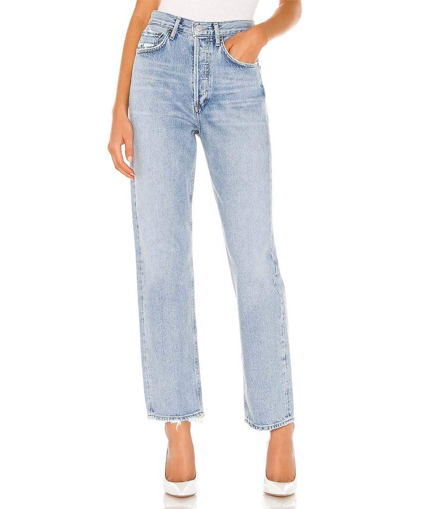 AGOLDE Women's 90s Mid Rise Straight Jeans, Snapshot, Blue, 24