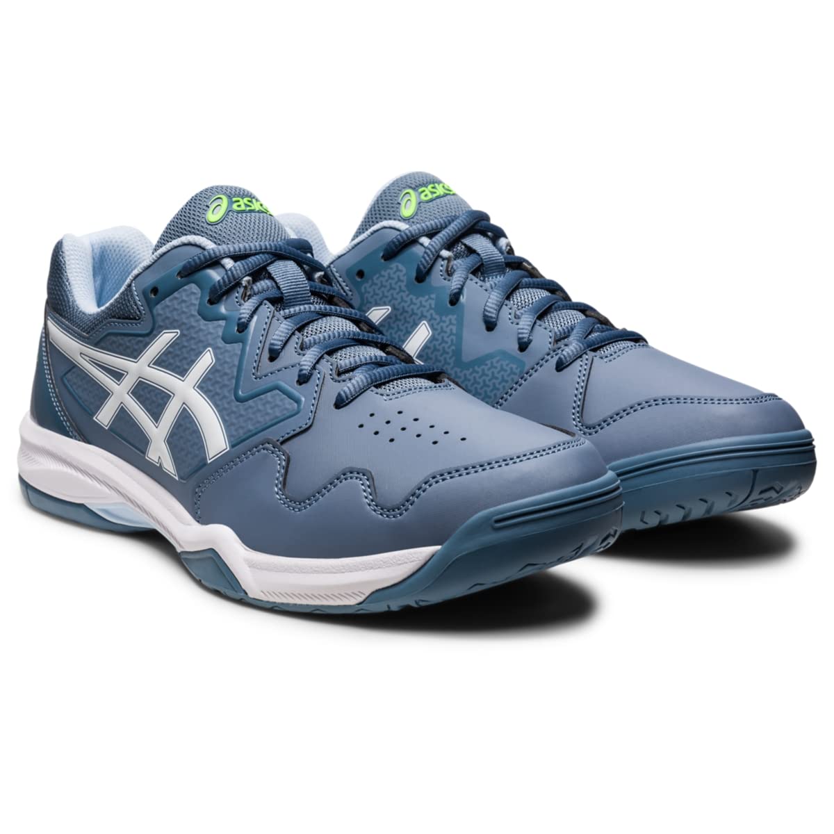 ASICS Men's Gel-Dedicate 7 Tennis Shoes, 6, Steel Blue/White