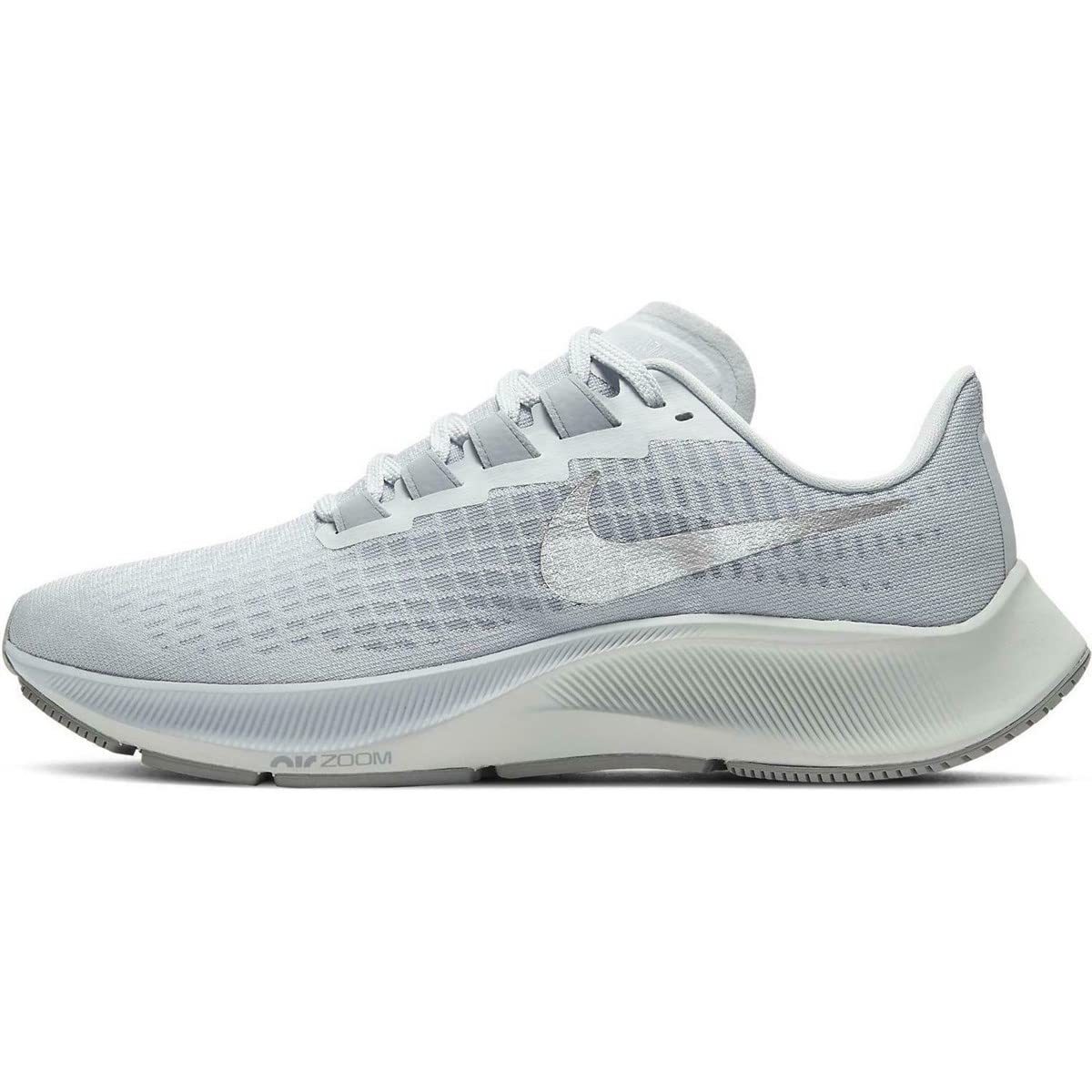 NIKE Women's Air Zoom Pegasus 37 Shoes, Pure Platinum Metallic Silver Wolf Grey, 6.5