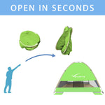 KEUMER Venustas Pop Up Beach Tent, Portable Beach Tent Automatic Sun Shelter, Lightweight Easy Setup Tents 4 Person UPF50+ Anti-UV Protection Sunshade for Family Adults