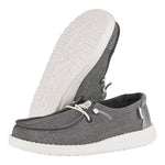 HEYDUDE Girl's Wendy Y Metallic Sparkle Charcoal Size 6 | Youth's Shoes | Youth Slip-on Loafers | Comfortable & Light-Weight