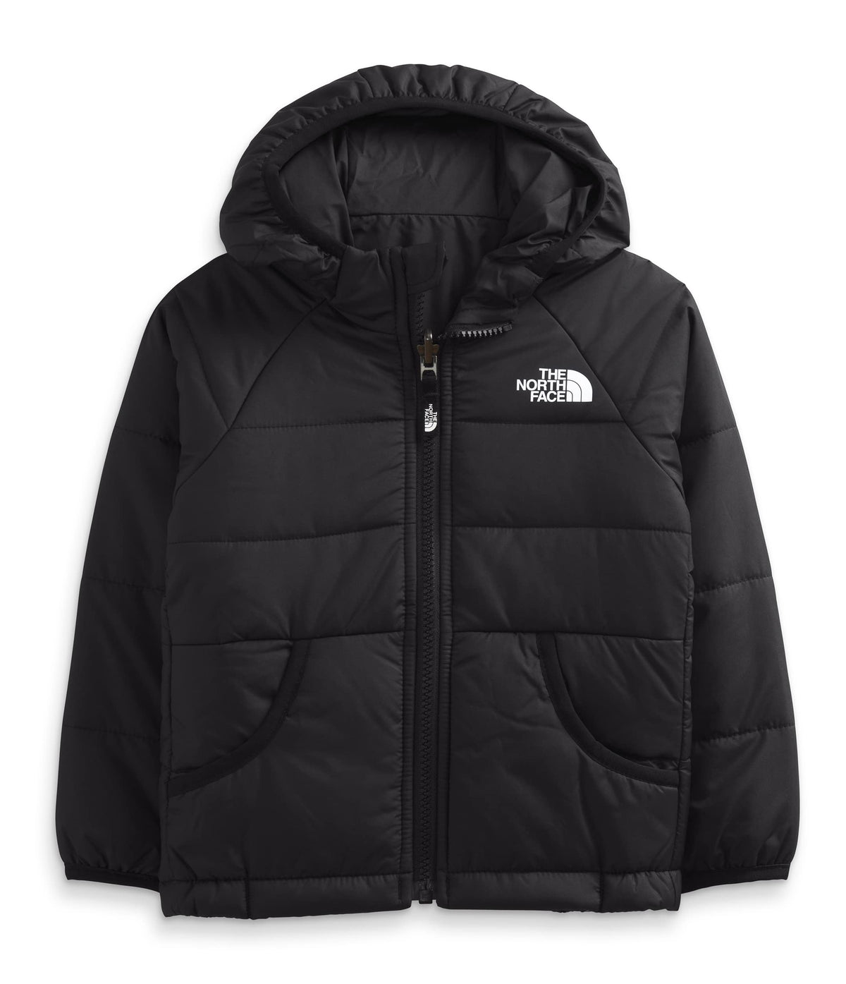 THE NORTH FACE Kids' Reversible Perrito Hooded Jacket, TNF Black/Asphalt Grey, 3T