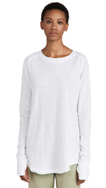 Free People Women's Arden Tee, Optic White, XS
