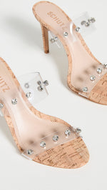 SCHUTZ Womens Ariella Leather Strappy Pumps 5 Transparente